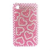 Case de proteção com cristais coração para iPhone 3