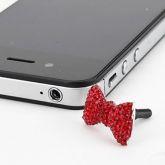 Peça Anti Pó para iPhone 4 e 4S (laço) - Cor Rosa