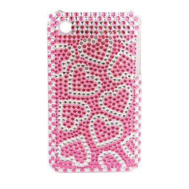Case de proteção com cristais coração para iPhone 3